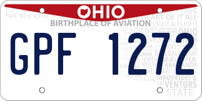 OH license plate GPF1272