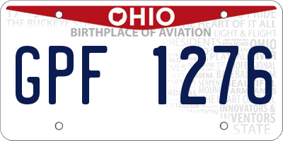 OH license plate GPF1276