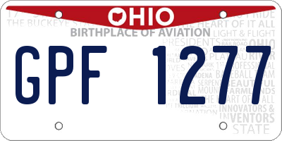 OH license plate GPF1277