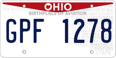OH license plate GPF1278