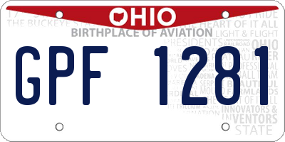 OH license plate GPF1281