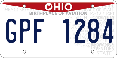 OH license plate GPF1284