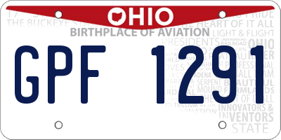 OH license plate GPF1291