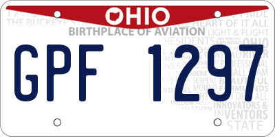 OH license plate GPF1297
