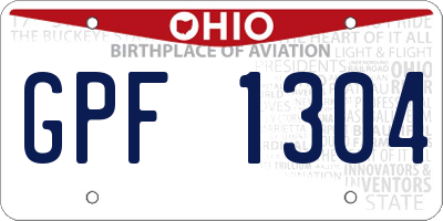 OH license plate GPF1304