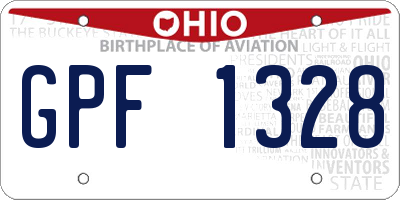 OH license plate GPF1328