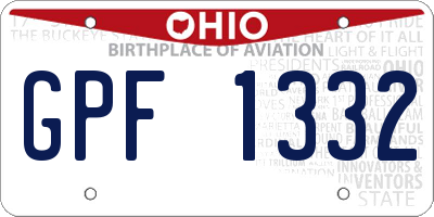 OH license plate GPF1332