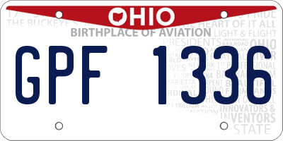 OH license plate GPF1336