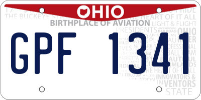 OH license plate GPF1341