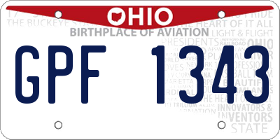 OH license plate GPF1343