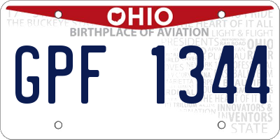 OH license plate GPF1344