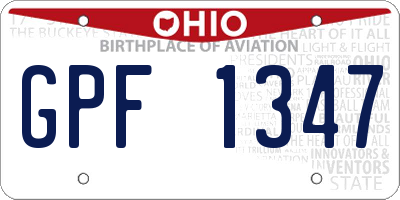 OH license plate GPF1347