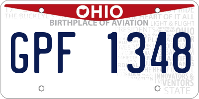 OH license plate GPF1348