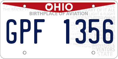 OH license plate GPF1356