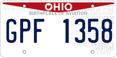 OH license plate GPF1358
