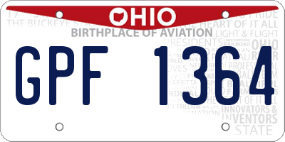 OH license plate GPF1364