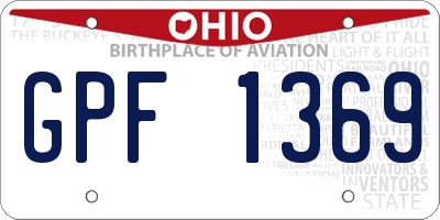 OH license plate GPF1369