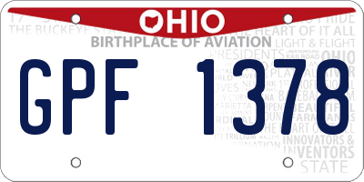 OH license plate GPF1378