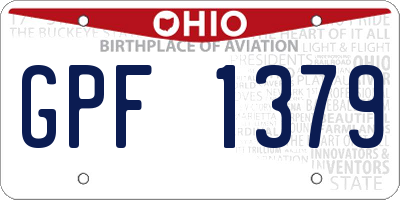 OH license plate GPF1379