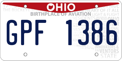 OH license plate GPF1386