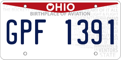 OH license plate GPF1391