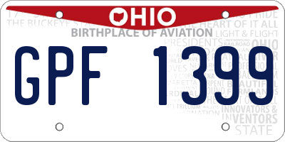 OH license plate GPF1399
