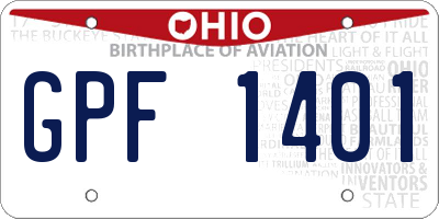 OH license plate GPF1401