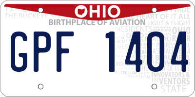 OH license plate GPF1404