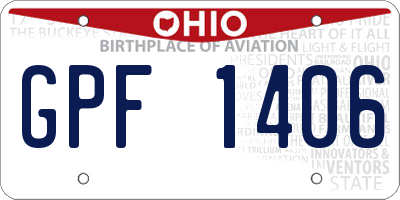 OH license plate GPF1406