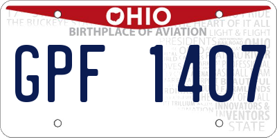 OH license plate GPF1407