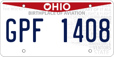OH license plate GPF1408