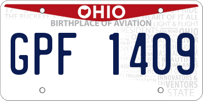 OH license plate GPF1409