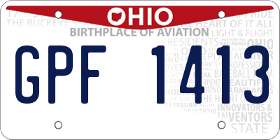 OH license plate GPF1413