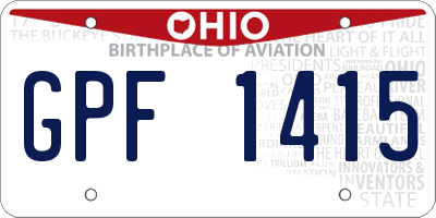 OH license plate GPF1415