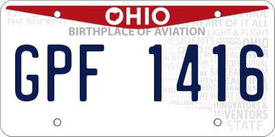 OH license plate GPF1416
