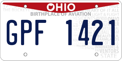 OH license plate GPF1421
