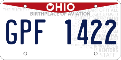 OH license plate GPF1422
