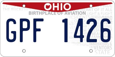 OH license plate GPF1426