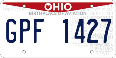 OH license plate GPF1427