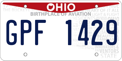 OH license plate GPF1429