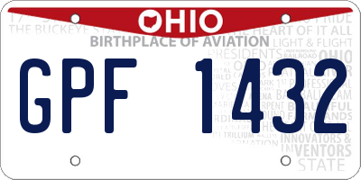 OH license plate GPF1432
