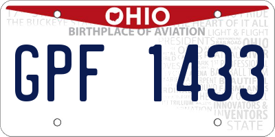OH license plate GPF1433