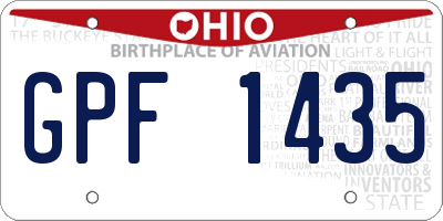 OH license plate GPF1435