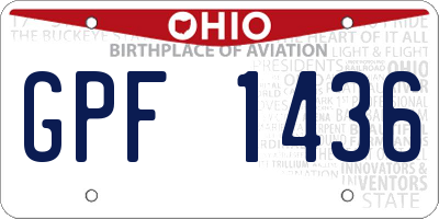 OH license plate GPF1436