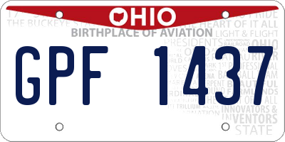 OH license plate GPF1437