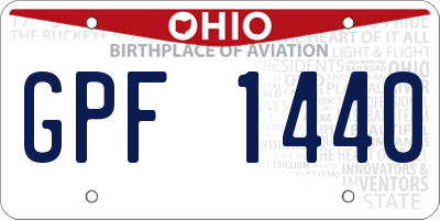 OH license plate GPF1440