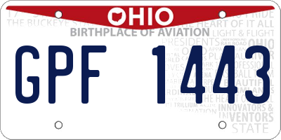 OH license plate GPF1443