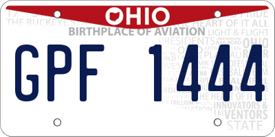 OH license plate GPF1444