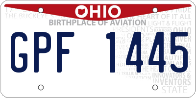 OH license plate GPF1445