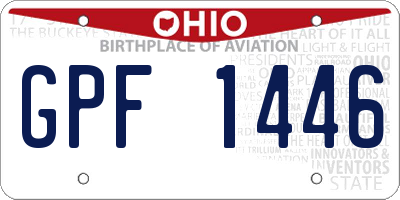 OH license plate GPF1446
